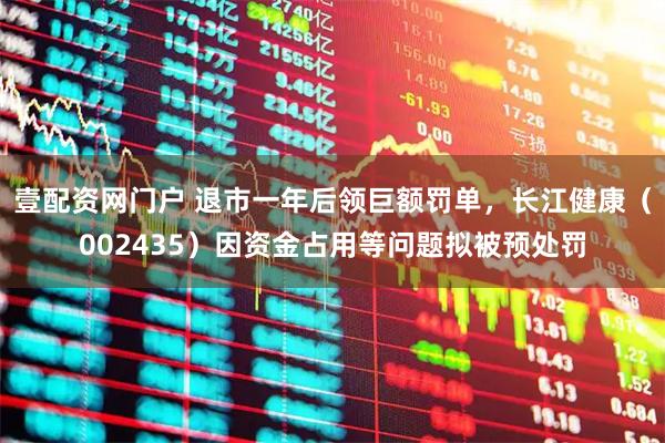 壹配资网门户 退市一年后领巨额罚单，长江健康（002435）因资金占用等问题拟被预处罚